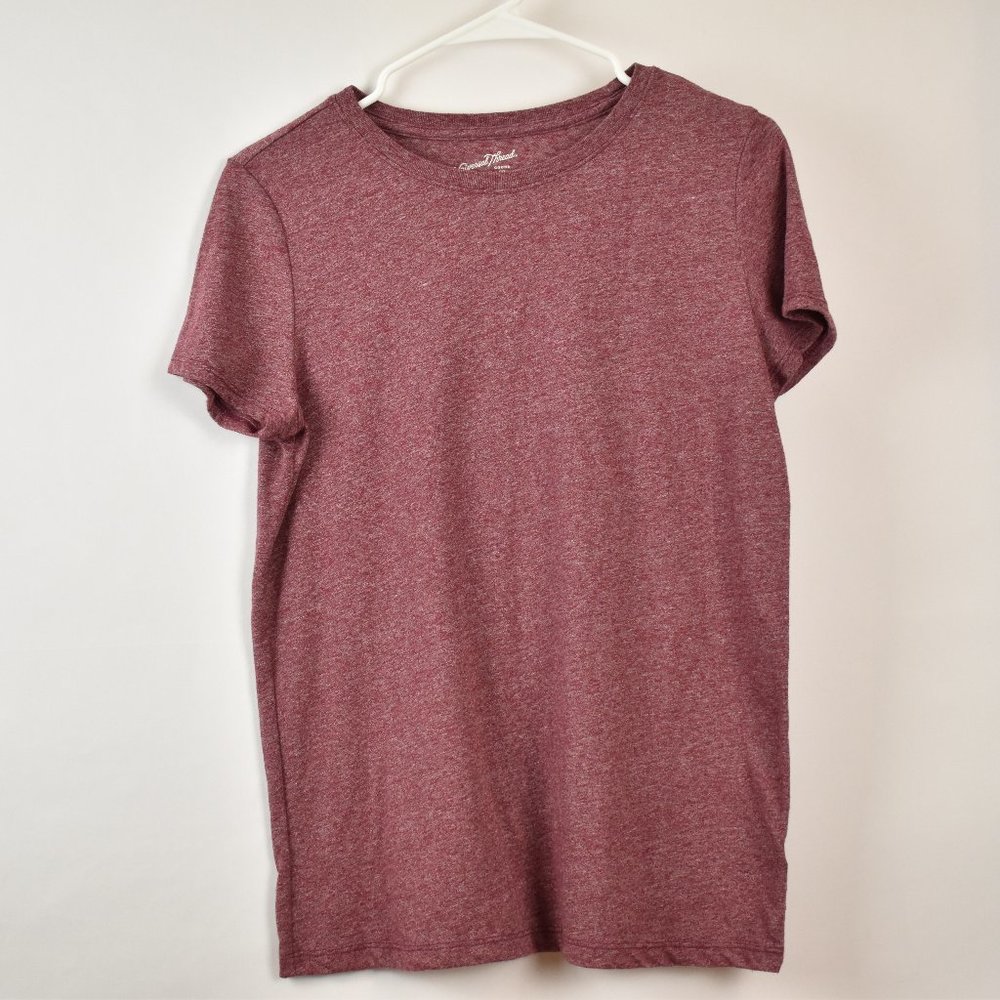 Universal Thread Maroon Meriwether Crew Basic Short Sleeve Shirt Size Small